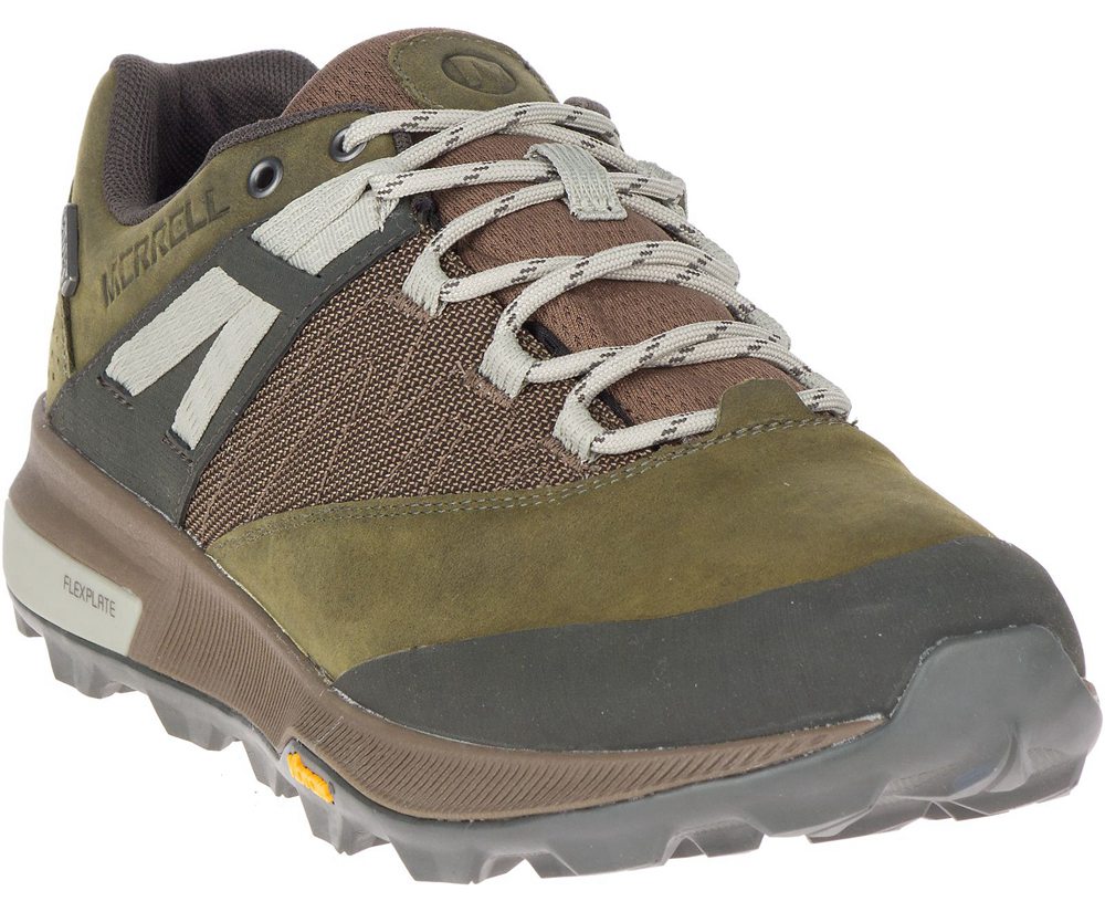 Buty Trekkingowe Merrell Męskie Oliwkowe - Zion Waterproof - 671540-ONZ